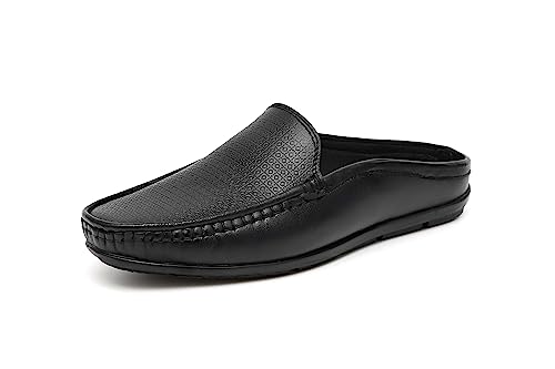 ARAMISH Men’s Genuine Leather Back Open Loafers