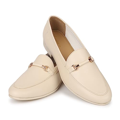 YOHO Bliss Comfortable Slip On Formal Loafer for Women | Stylish Fashion Moccasins Range | Cushioned Footbed Finish | Flexible | Style & All-Purpose | Formal Office Wear Shoe