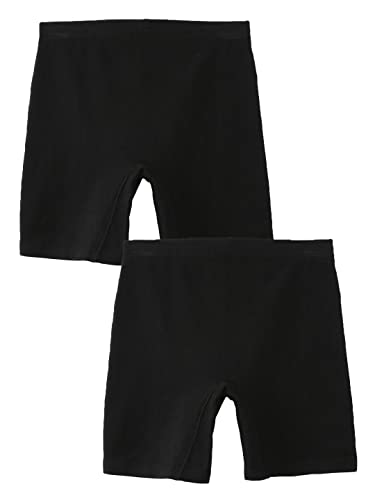 MACKLY Girls Inner Shorts, Black, Pack of 2