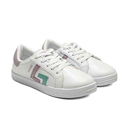 ASIAN Women’s JASMINE-02 Casual Sneaker Shoes with Extra Cushion Technology Lightweight White Sneaker,Lace-Up Shoes for Women’s & Girl’s