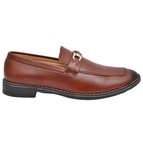 HABBITUS FASHION Men Synthetic Leather Casual Shoes (Brown)/(05_Shoes_Brown)