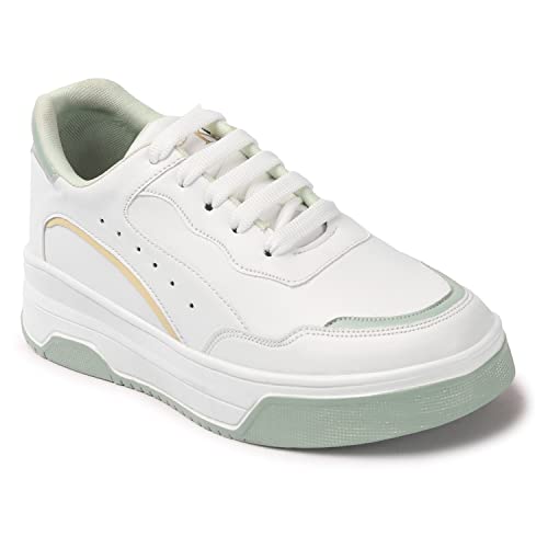 PrasKing Women Trendy Casual Sneaker Shoes Lightweight Soft & Comfortable with Extra Cushion Lace-Up Shoes for Women’s & Girl’s
