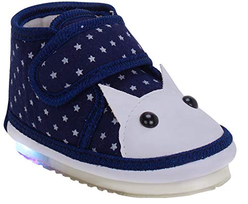 CHIU Kids LED Light Shoes with Chu Chu Music Sound & Small Star Print for Baby Girls and Boys (Age Group – 9-12 Months, 12-15 Months, 15-18 Months, 18-24 Months)