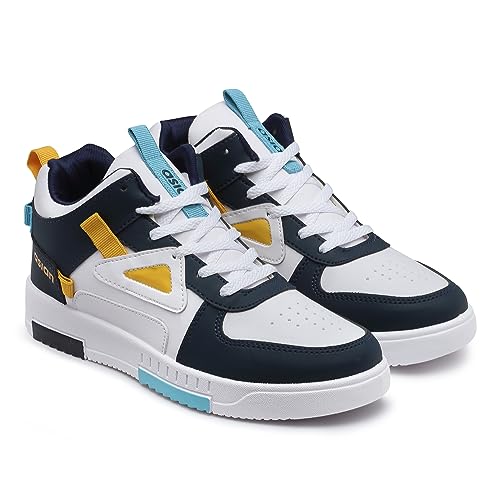 ASIAN Men’s Tarzan-11 White Casual Sneaker High-Neck Shoes with Lightweight Extra Cushion Lace-Up Shoes for Men’s & Boy’s…