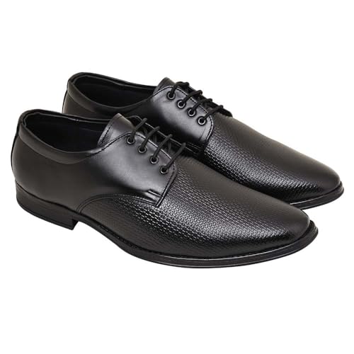 LOUIS BLANC Men’s Leather Formal Derby Shoes (LB37) | Black Formal Shoes for Men | Pure Leather Formal Shoes for Office and Party