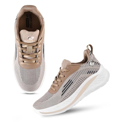 DOLLPHIN Women Flyknit Sports Shoes | Breathable| Lightweight | Running Shoes with Comfort Sole for Training, Walking, Gym
