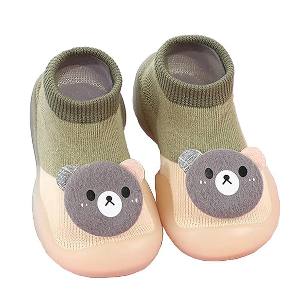 STESHWK Socks Shoes for Baby Boy and Girls Infant Toddler Soft Children’s Multicolor Cute Panda Face Cotton and Silicon Rubber base Antislip Soft Sole Kid’s(Multicolor)
